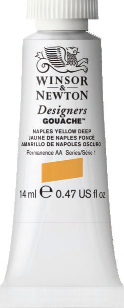 Winsor & Newton Designers Gouache paint 14 mls Naples Yellow Deep