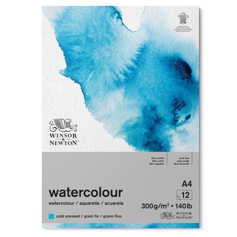 Winsor & Newton 25% Cotton Watercolour Paper Cold Pressed 300gsm pad a4