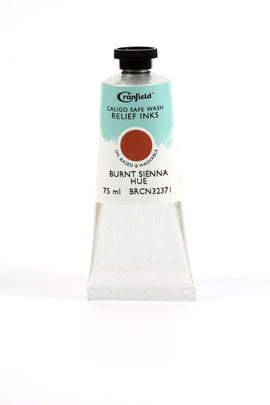 Cranfield Caligo Safe Wash Relief Printing Ink Burnt Sienna Hue 75g tube