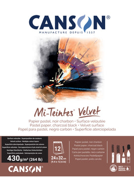 Canson Mi Teintes Velvet charcoal black pastel pad