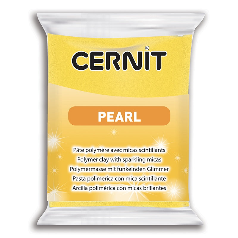 CERNIT Pearl Polymer Clay Colour 700 Yellow 56g