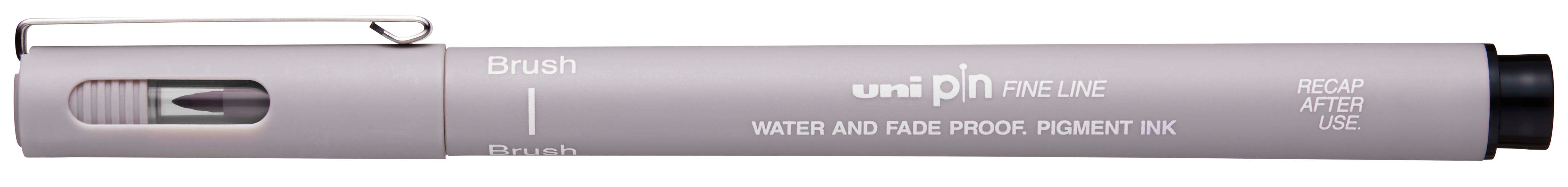 Uni Pin Fine Line Light Grey Waterproof Drawing Pen Brush Nib