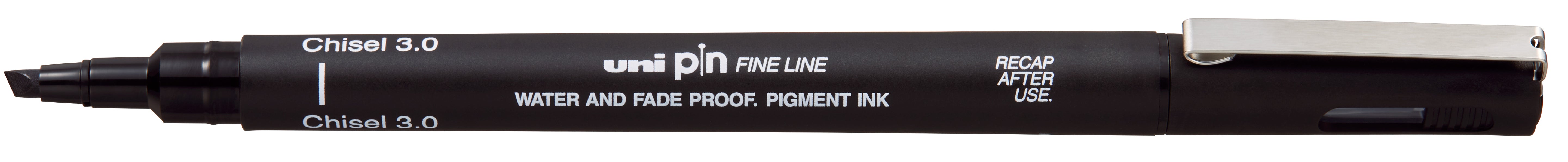 Uni Pin Black Waterproof Drawing Pen Chisel Tip 3.0 / CS3