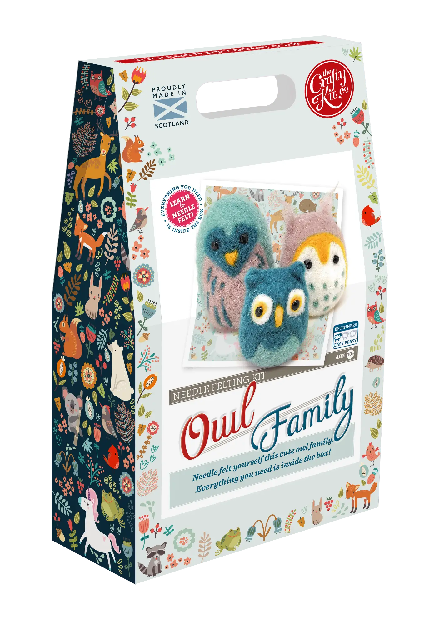 Crafty Kit Company Owl Family Needle felting kit