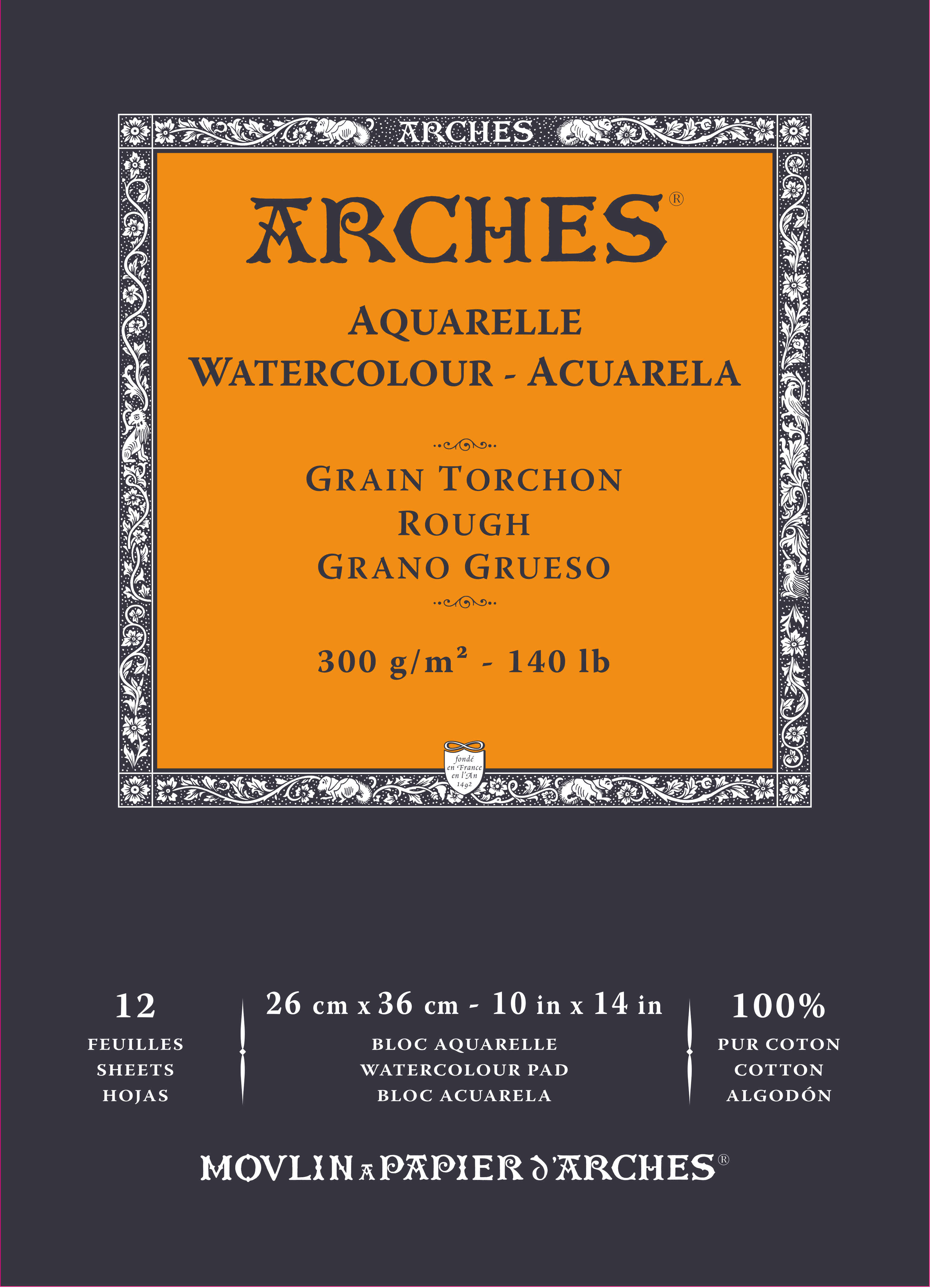 Arches 100% Cotton 300 gsm Watercolour Paper Rough x 12 sheets - 0