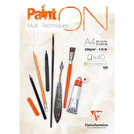 Clairefontaine Paint ON 250gsm Bumper White Mixed Media Pad 40 sheets x A4