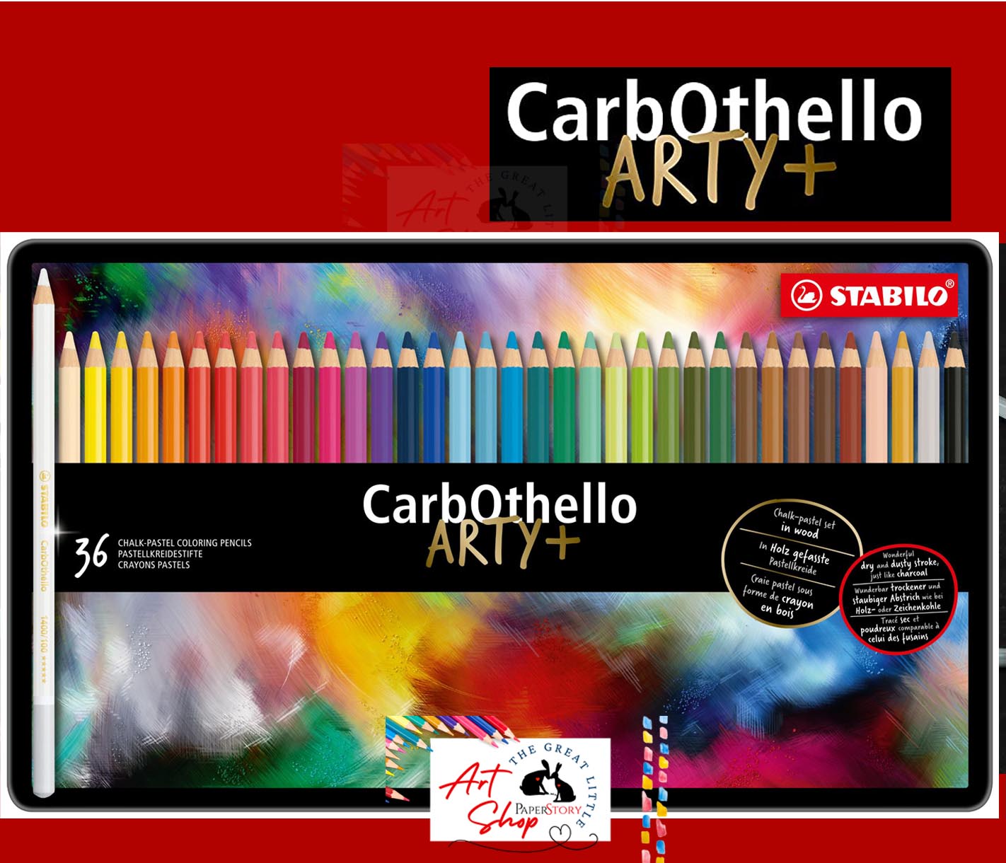 STABILO CarbOthello Pastel Arty + Coloured pencils tin of 36