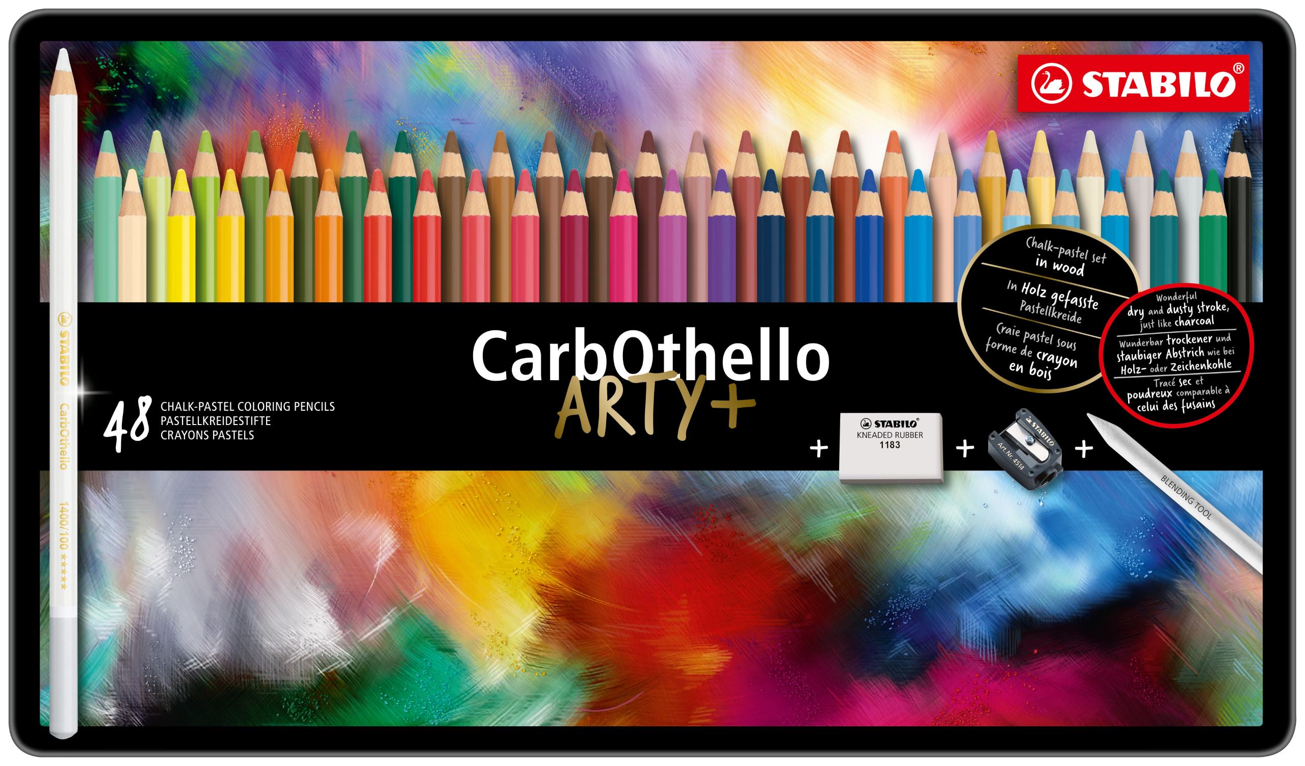 STABILO CarbOthello Pastel Arty + Coloured pencils tin of 48 new colours
