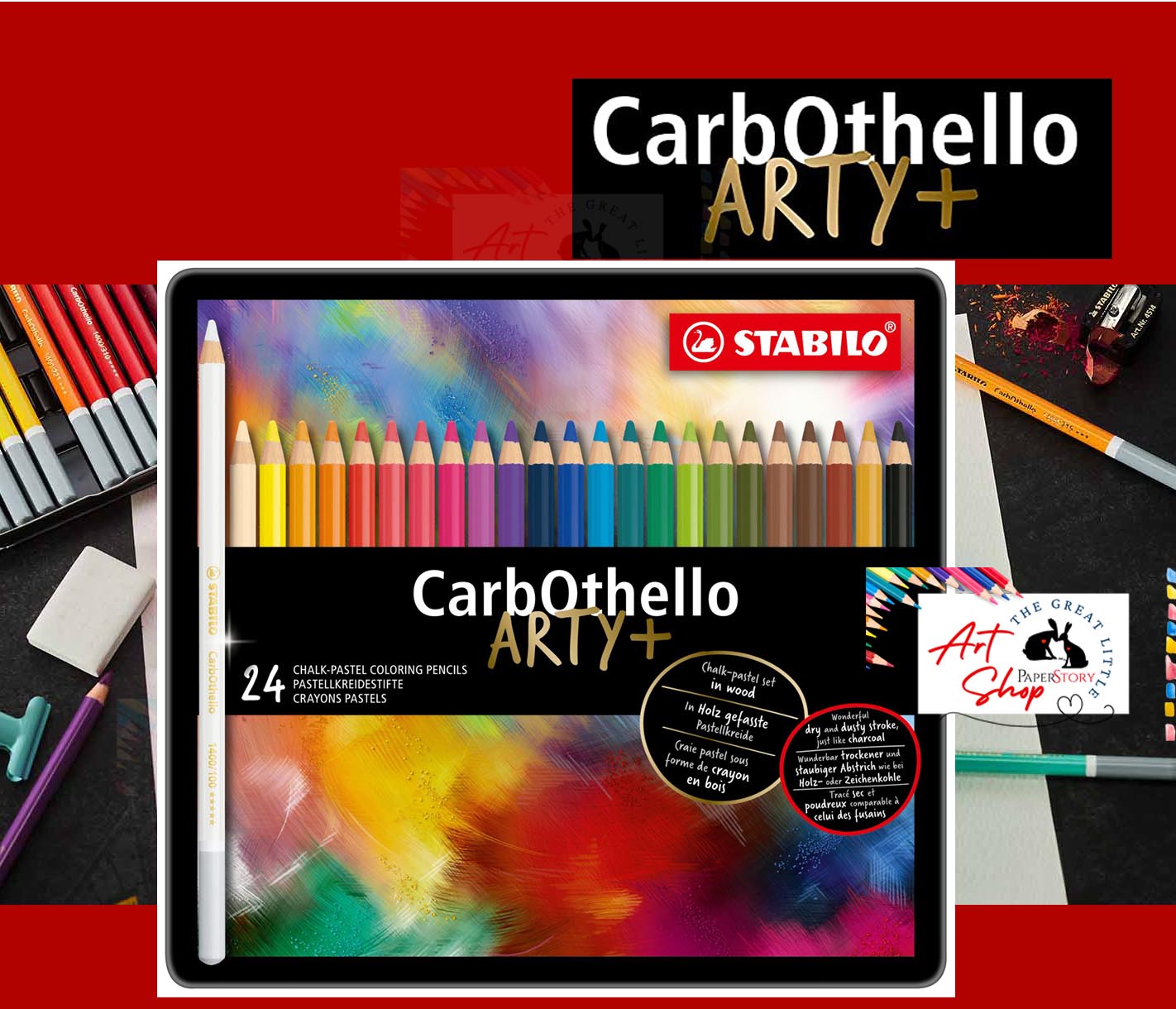 STABILO CarbOthello Pastel coloured pencils 24 tin