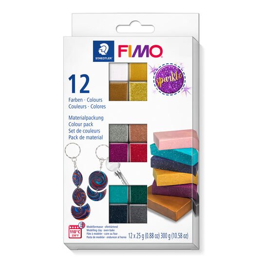 Fimo pack of 12 sparkling colours 