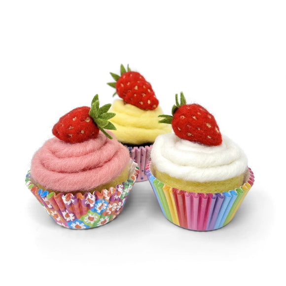 The Crafty Kit Company Strawberry Cupcakes Needle Felting Craft Kit