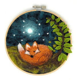 The Crafty Kit Company Sleepy Fox in A Hoop Needle Felt Craft Kit