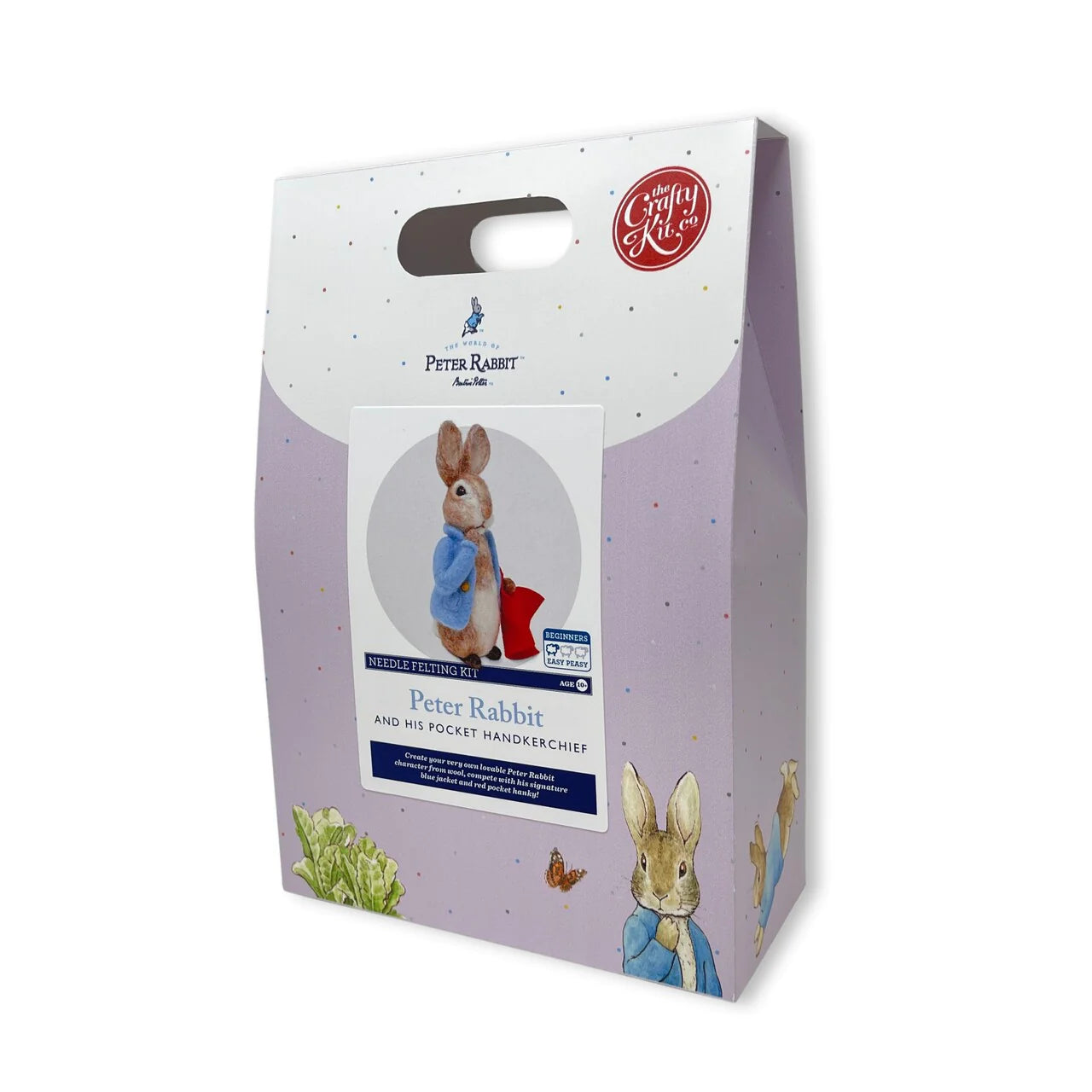 Crafty Kit Company Beatrix Potter Peter Rabbit and his Pocket Handkerchief Needle Felting Craft Kit