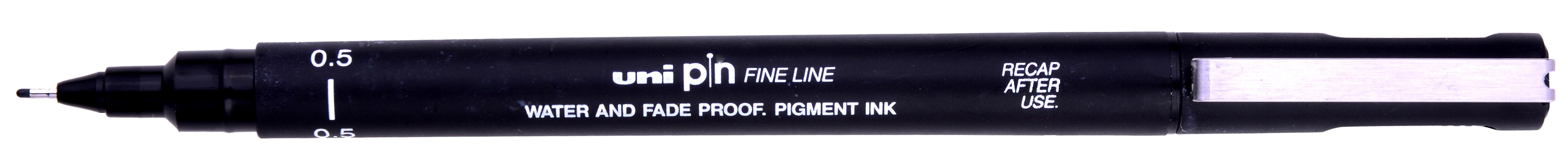 Uni Pin Fine Line Black Waterproof Drawing Pen. The Uni Pin pen range uses fade proof, waterproof pigment ink.