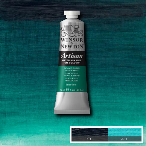 Winsor & Newton Artisan Oil : Water Mixable Oil paint 37 ml : Phthalo Green ( Blue shade )