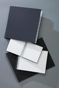 These heavy weight paper sketch books are suitable for pencil, pen and ink and light water colour washes. Made using 170 gsm acid free cartridge paper for longevity, each sheet is perforated along the edge to allow for easy removal. Wire-o style hard backed sketch book. Both styles are available in a variety of different sizes