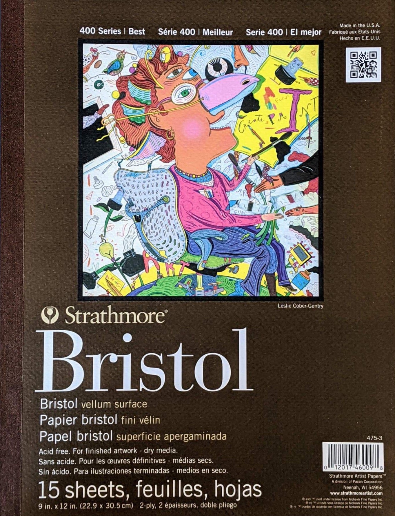 Strathmore 400 Series: Bristol Paper Pad  9X12" (22.86 x 30.48cm) 15 sheets vellum