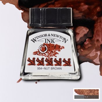 WINSOR & NEWTON : Drawing Ink : Bottle Ink 14 mls : Nut Brown