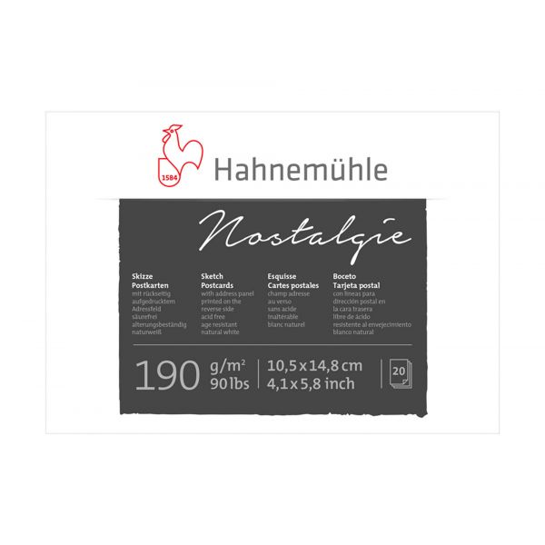 Hahnemühle Nostalgie Sketch  Postcards 10.5x14.8cm x 20 Sheets A6