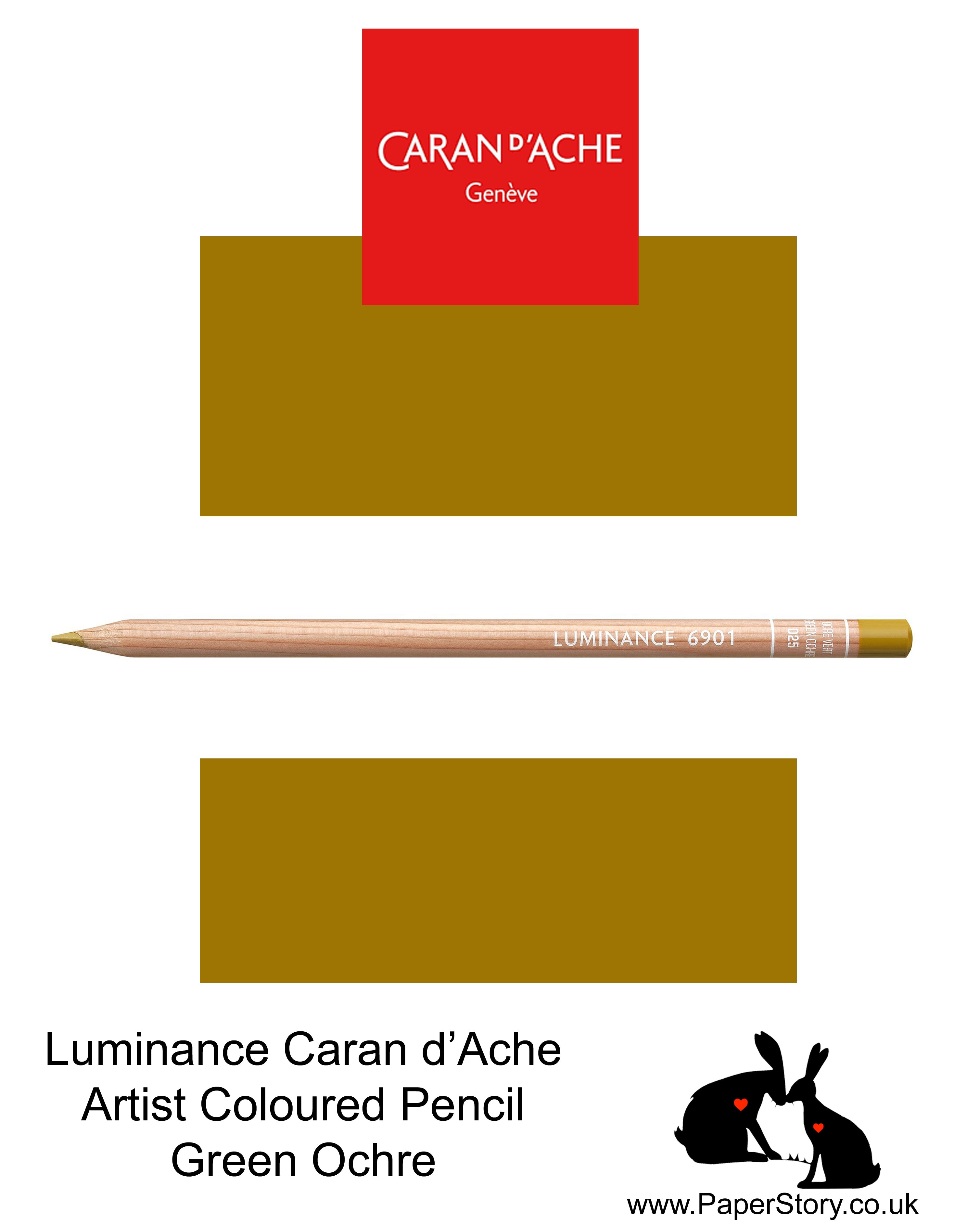 Caran d'Ache Luminance individual Artist Colour Pencils 6901 Green Ochre 025