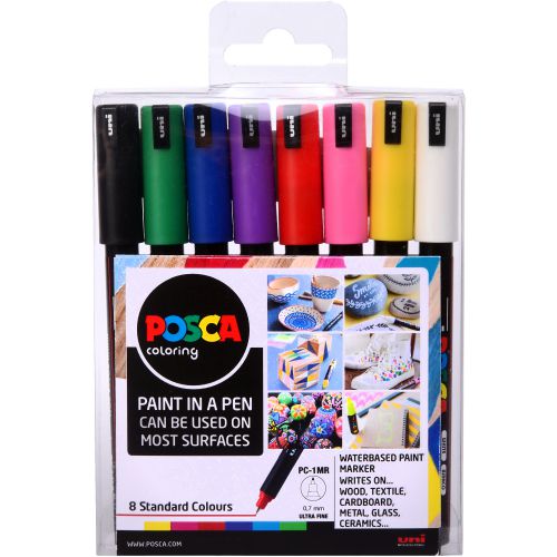POSCA Marker set 8 fine tipped pens PC-1MR