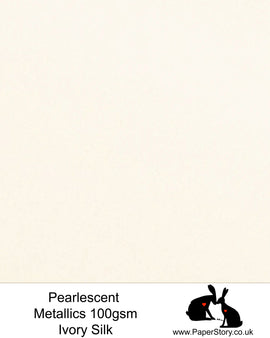 A4 Metallic pearlescent paper which offers a beautiful shimmering, light Ivory Silk, is a lightweight double sided paper. Perfect for flower making, origami and papercutting.