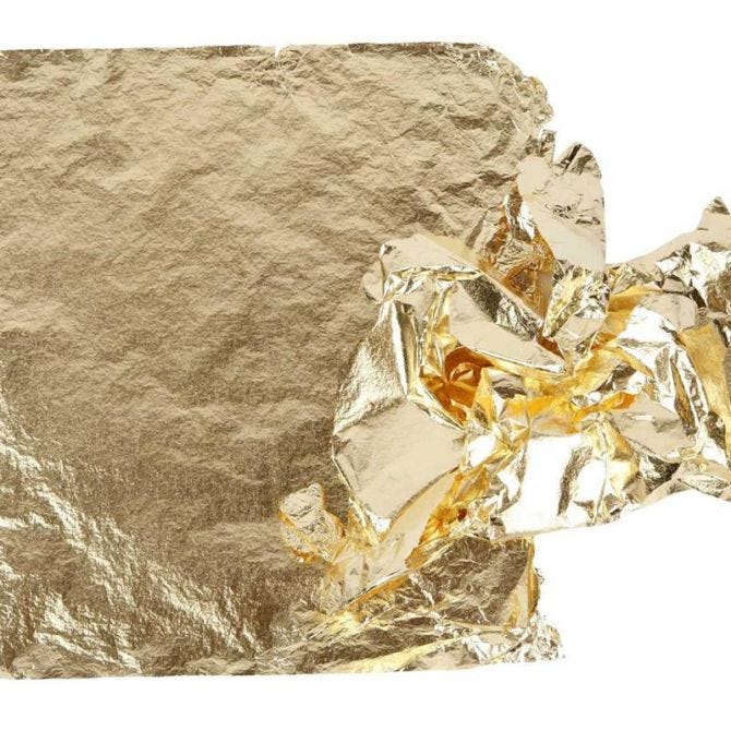 Gold Metal leaf 25 sheets 16 x 16 cm