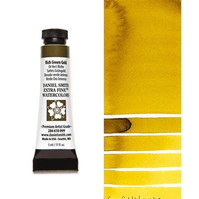 DANIEL SMITH Extra Fine Watercolour : Rich Green Gold 5ml tube