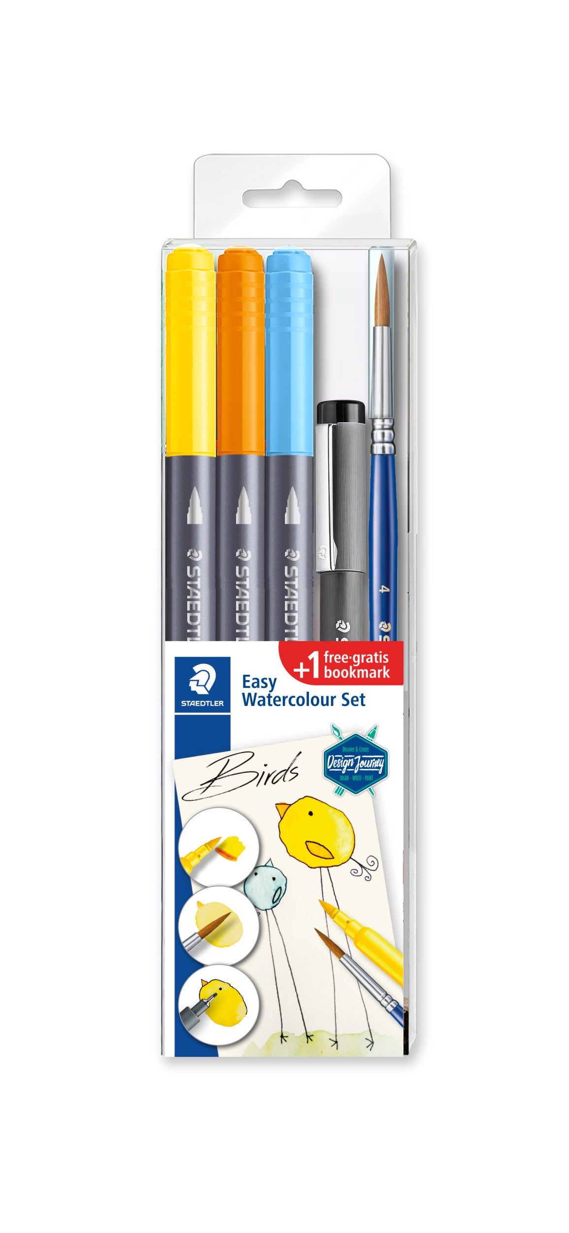 Staedtler Easy Watercolour Brush Pen set : Bird
