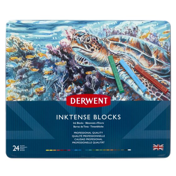 Derwent Inktense Colour Ink Blocks : 24 Blocks Tin