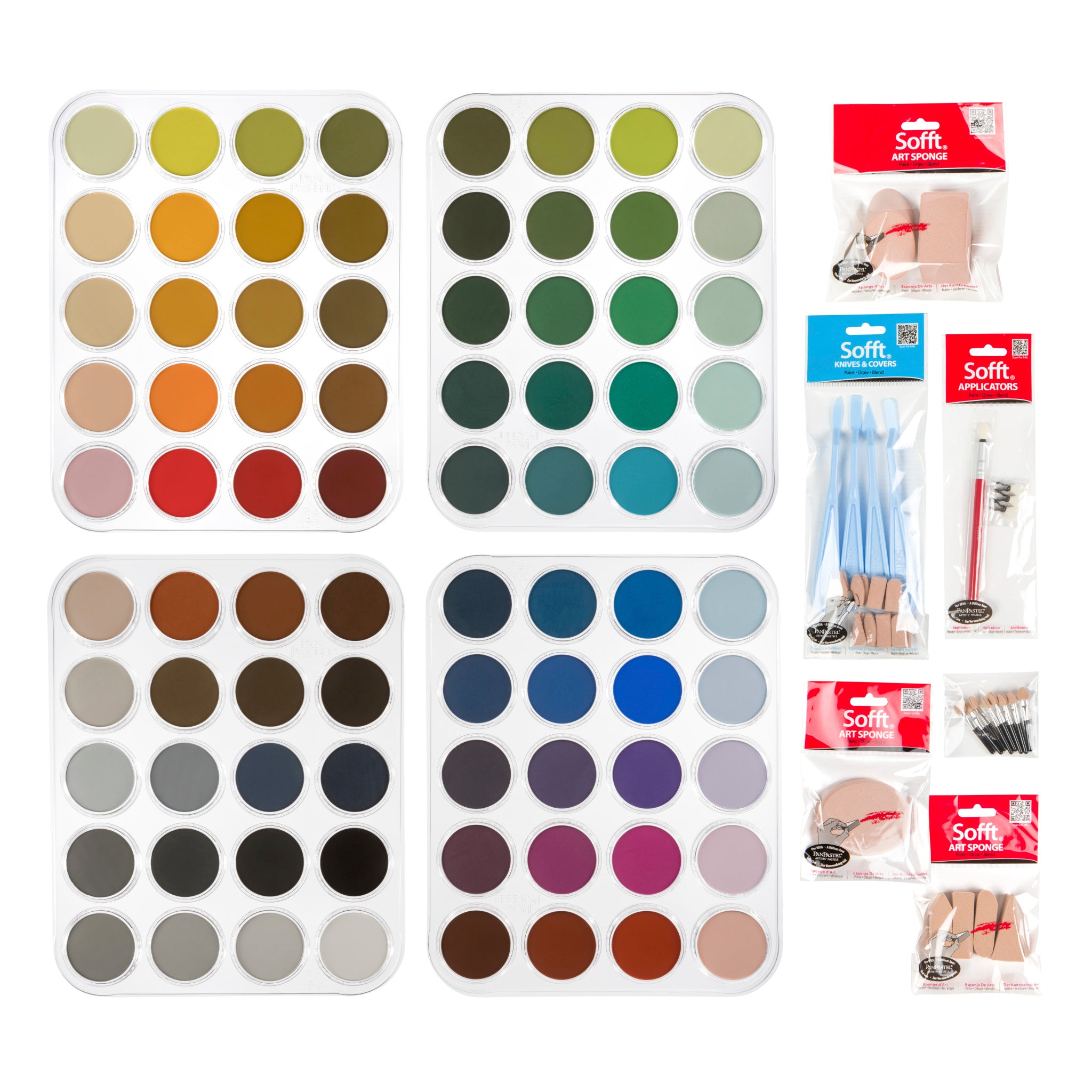 Panpastel 80 colour set plus free pastemat pad full set plus free sofft toolsStunning PanPastel full 80 pan colour set, all the colours you need for your creative pastel journey. PanPastels are a professional and versatile soft pastel, which can also be used on polymer clay.
