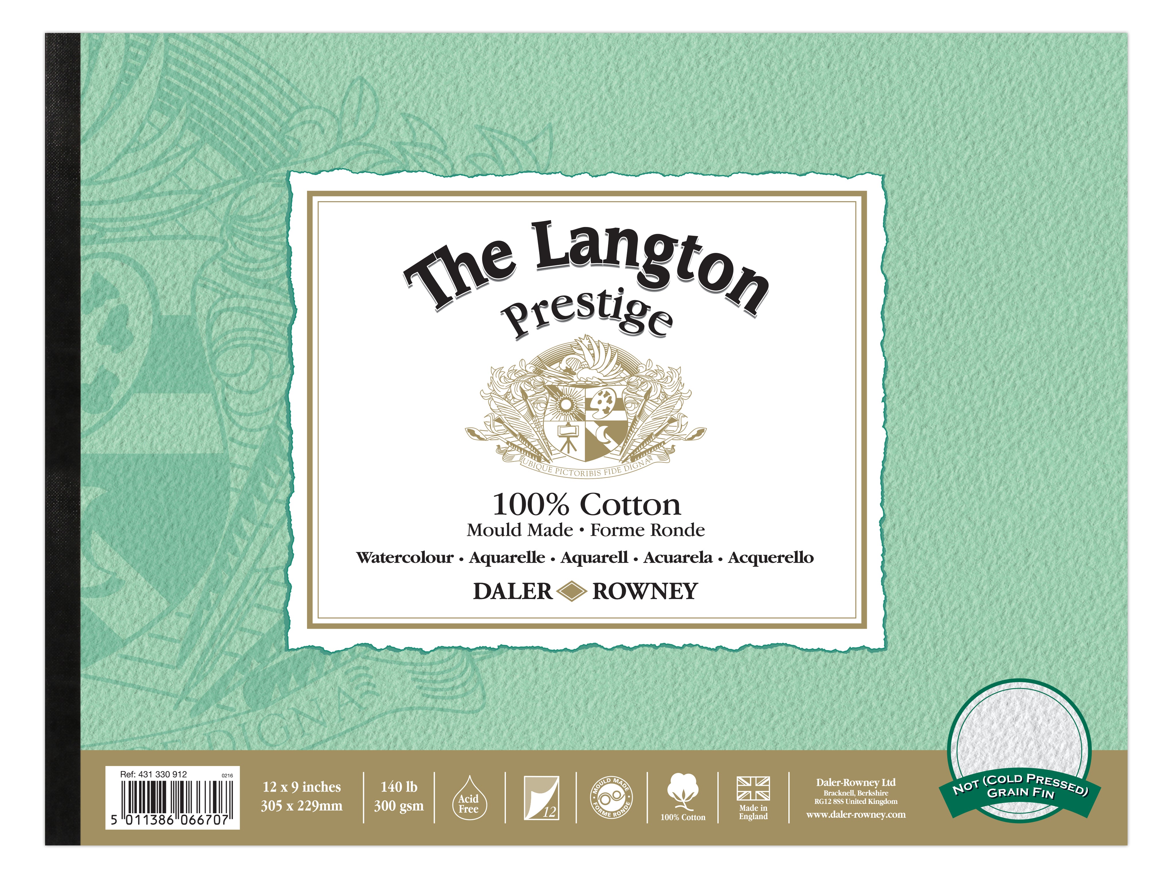 The Langton 100 % cotton watercolour cold pressed paper. 