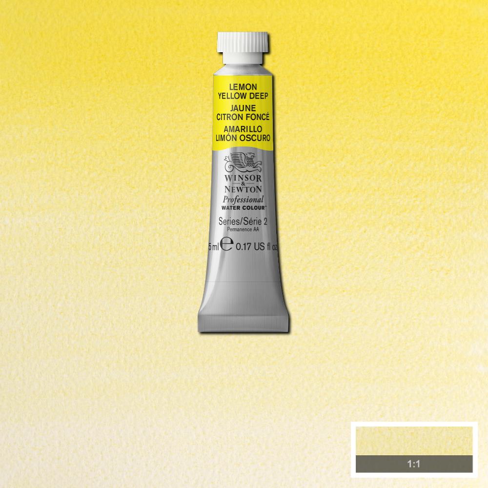Winsor & Newton Professional Watercolour Paint 5ml : Lemon Yellow Deep