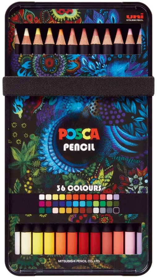 NEW Uni POSCA Coloured Pencils 36 colour set