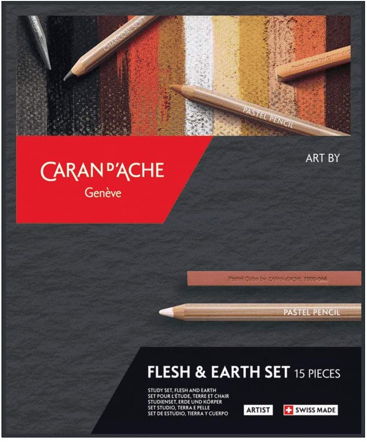 Caran d’Ache artist sketch set. Includes a mix of pastel pencils, pastel cubes and accessories  