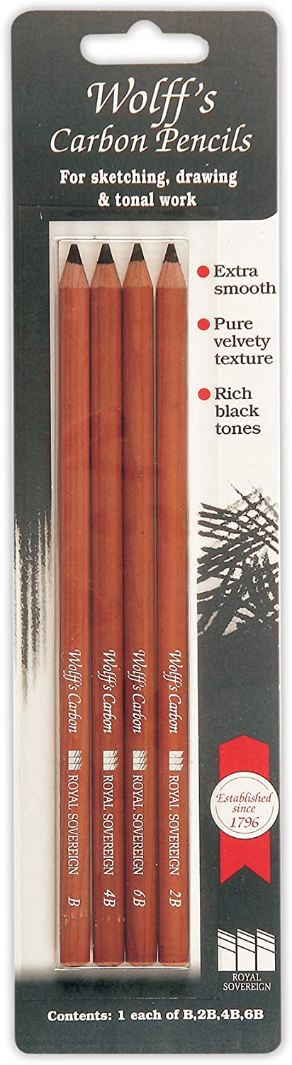 Royal Sovereign : Wolff's Carbon Pencils : 4 Set  B, 2B,4B & 6B
