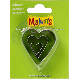 Makins metal shape heart cutters set of 3