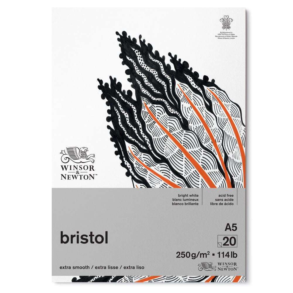 NEW Winsor & Newton Bristol board paper Extra Smooth 250g/m 20 sheets A5