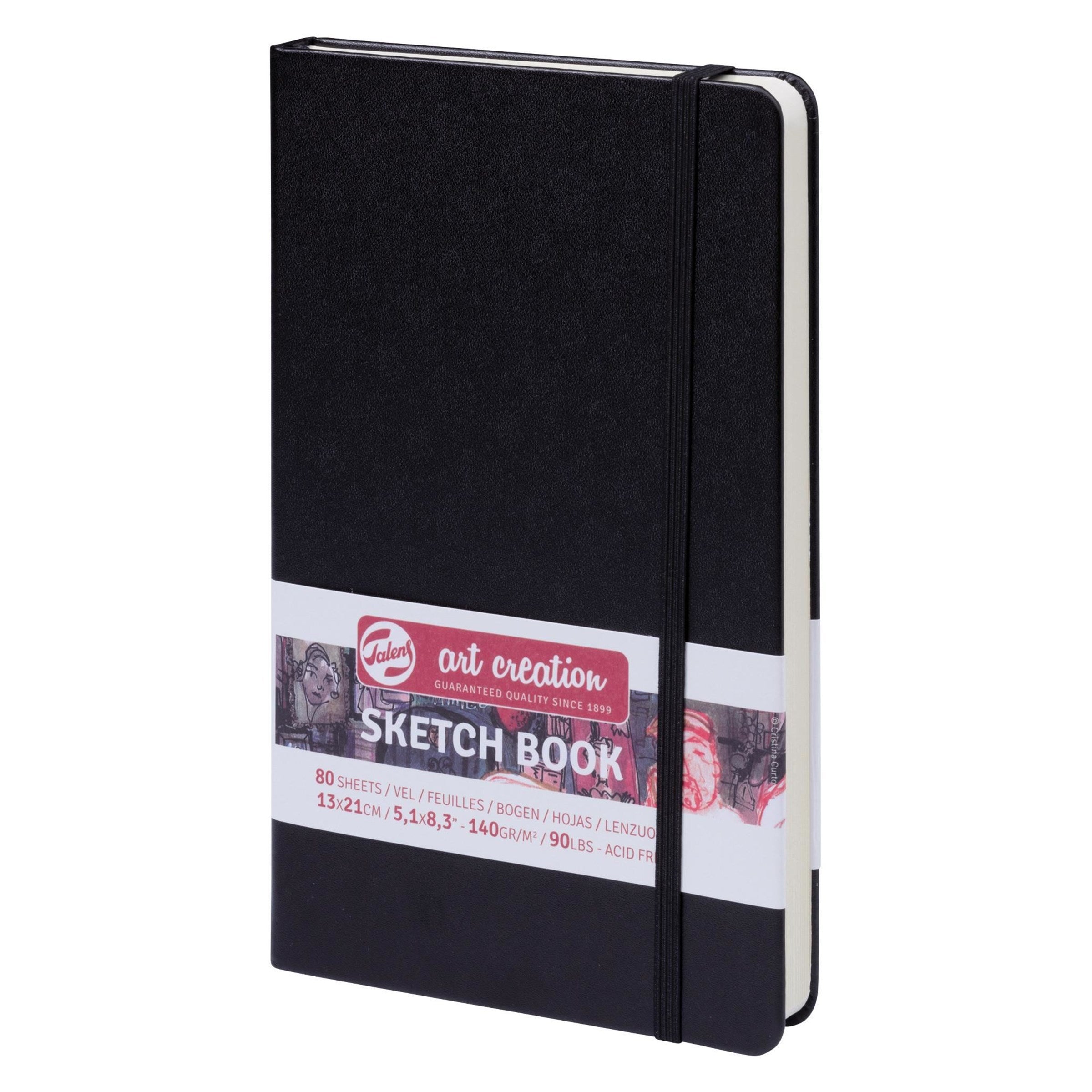 Royal Talens : Sketchbook Black Cover 13X21 cm, 140 g/m². 80 sheets