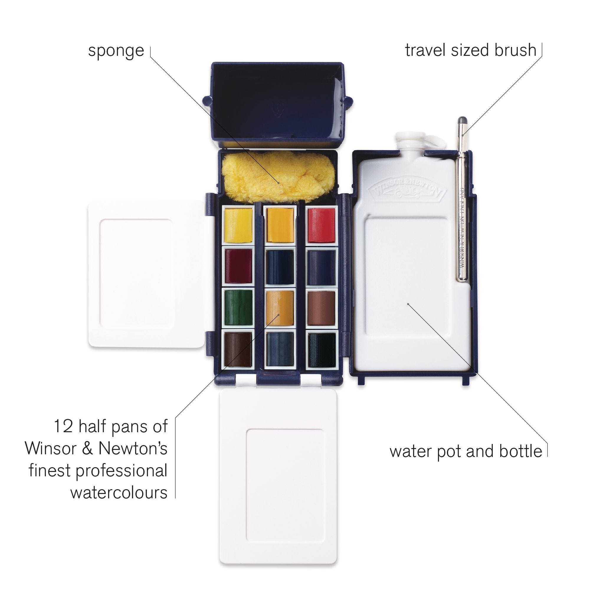 Winsor & Newton Professional Watercolour Field Box set of 12 Half Pans