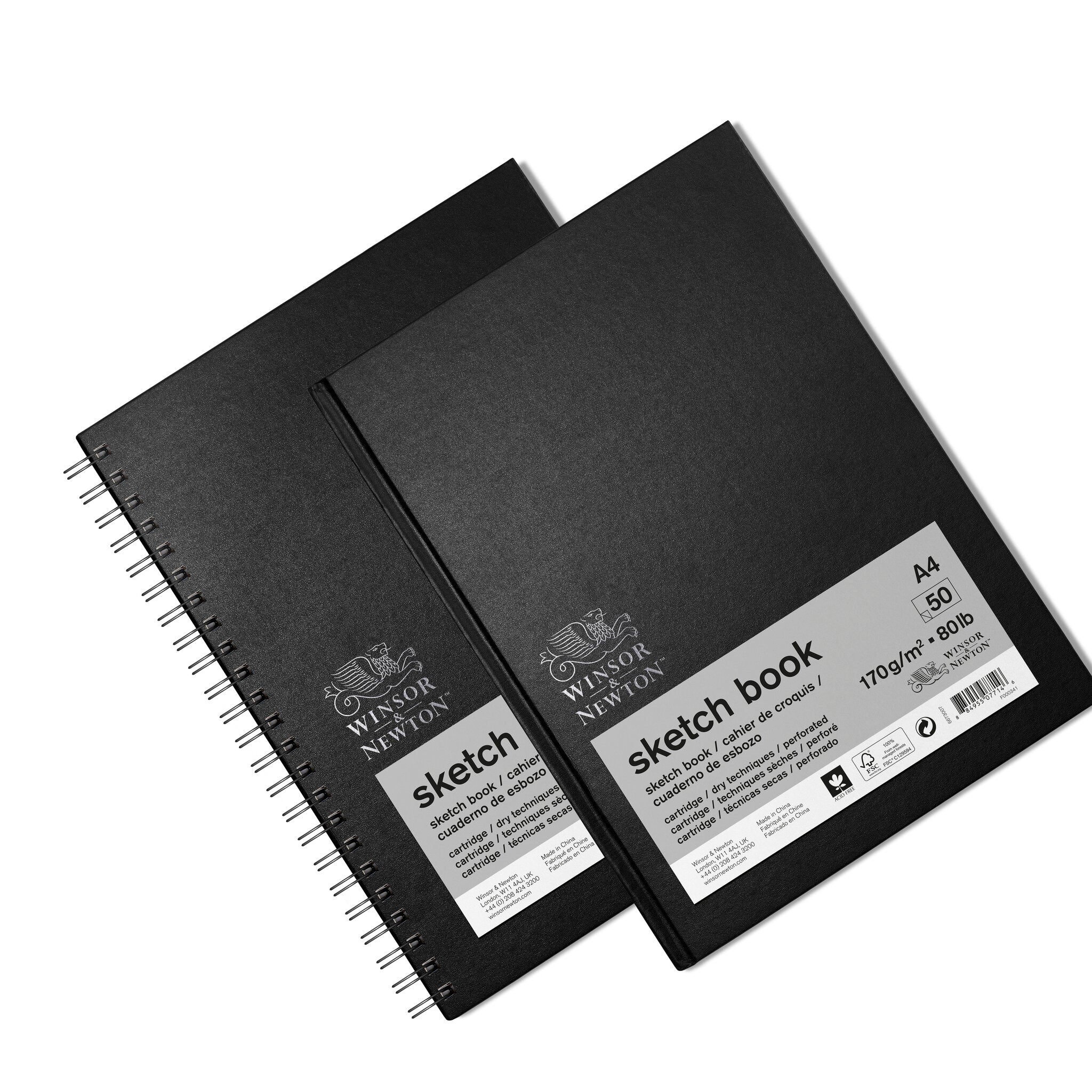 Winsor & Newton Hard backed Wire O Sketch Book 50 Sheets A4
