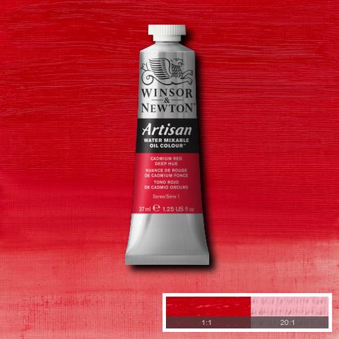 Winsor and Newton Artisan Oil : Water Mixable Oil paint 37 ml : Cadmium Red  Deep Hue