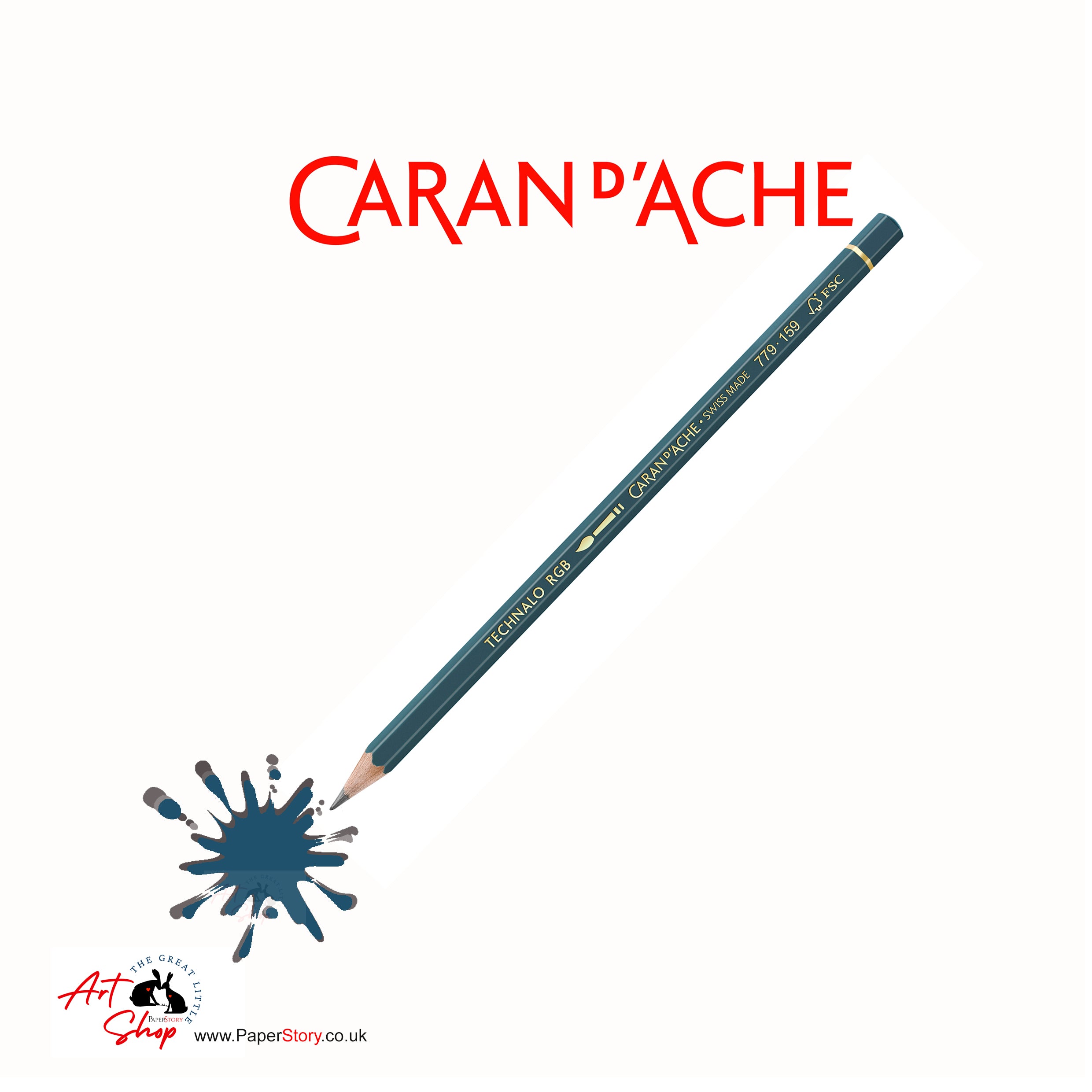 Caran d'Ache tinted water-soluble pencil Prussian Blue Graphite Pencil 159