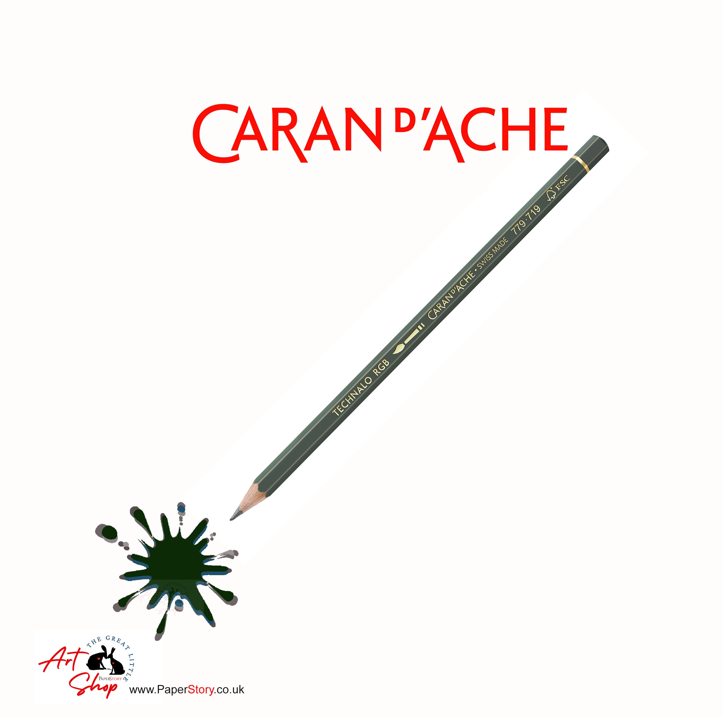Caran d'Ache RGB tinted water-soluble pencil Phthalo Green 719 Graphite Pencil