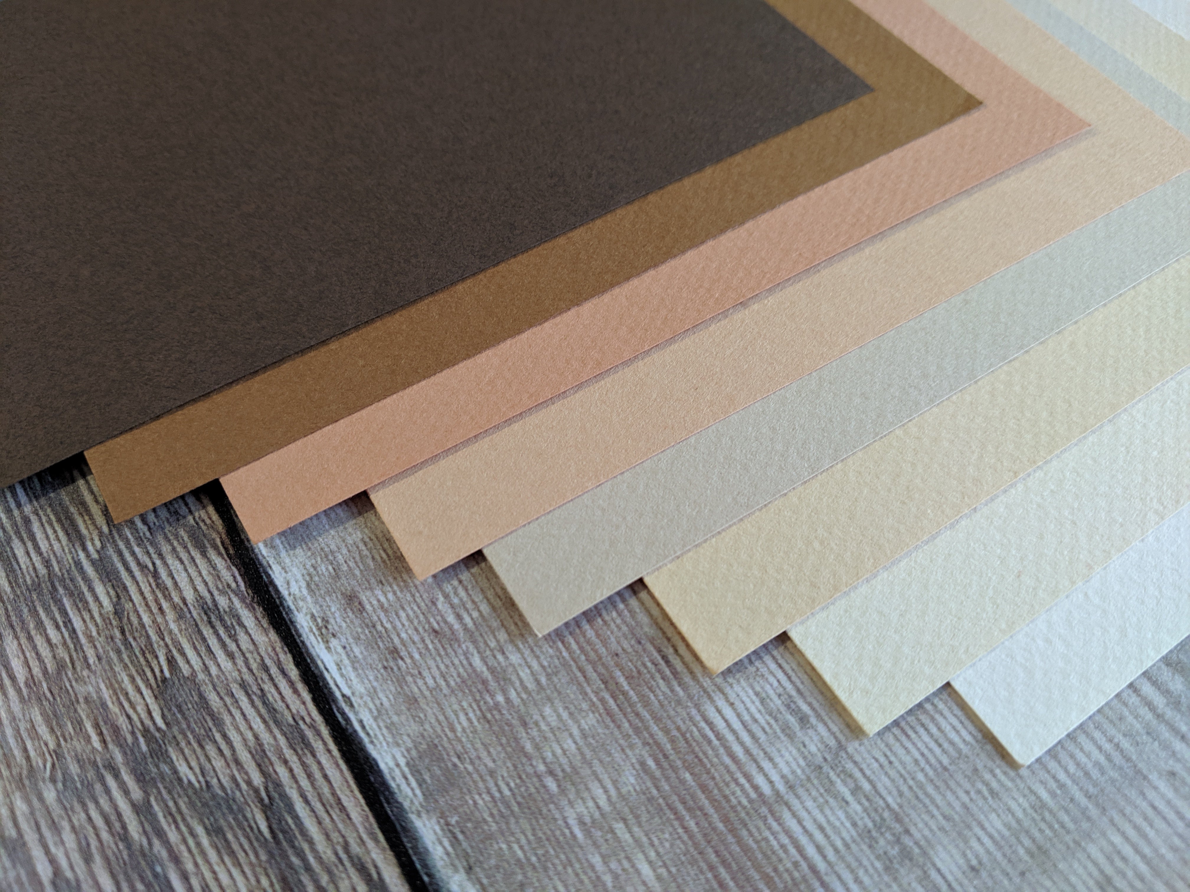 8 Layered pack of Brown Warm shades Hammered 160 gsm paper A4