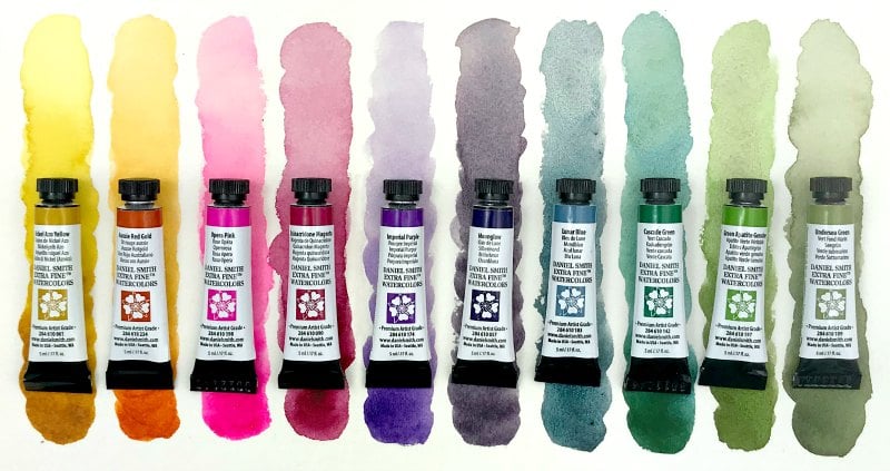 DANIEL SMITH Watercolour Paint Jean Haines' Master Artist Set 10 x 5mls, Jean Haines is an Internationally renowned watercolorist and author of best-selling books including “Atmospheric Watercolour. We will also add in a free sample dots card, which contains 15 colours. 