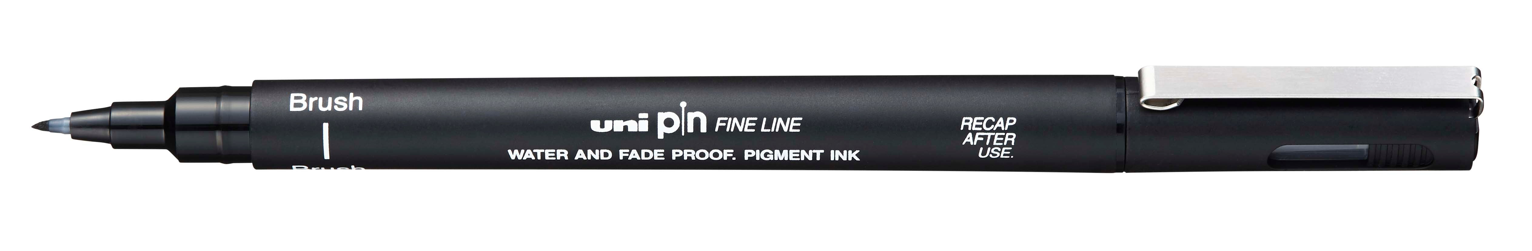 Uni Pin Fine Line Black Waterproof Drawing Pen Brush Tip