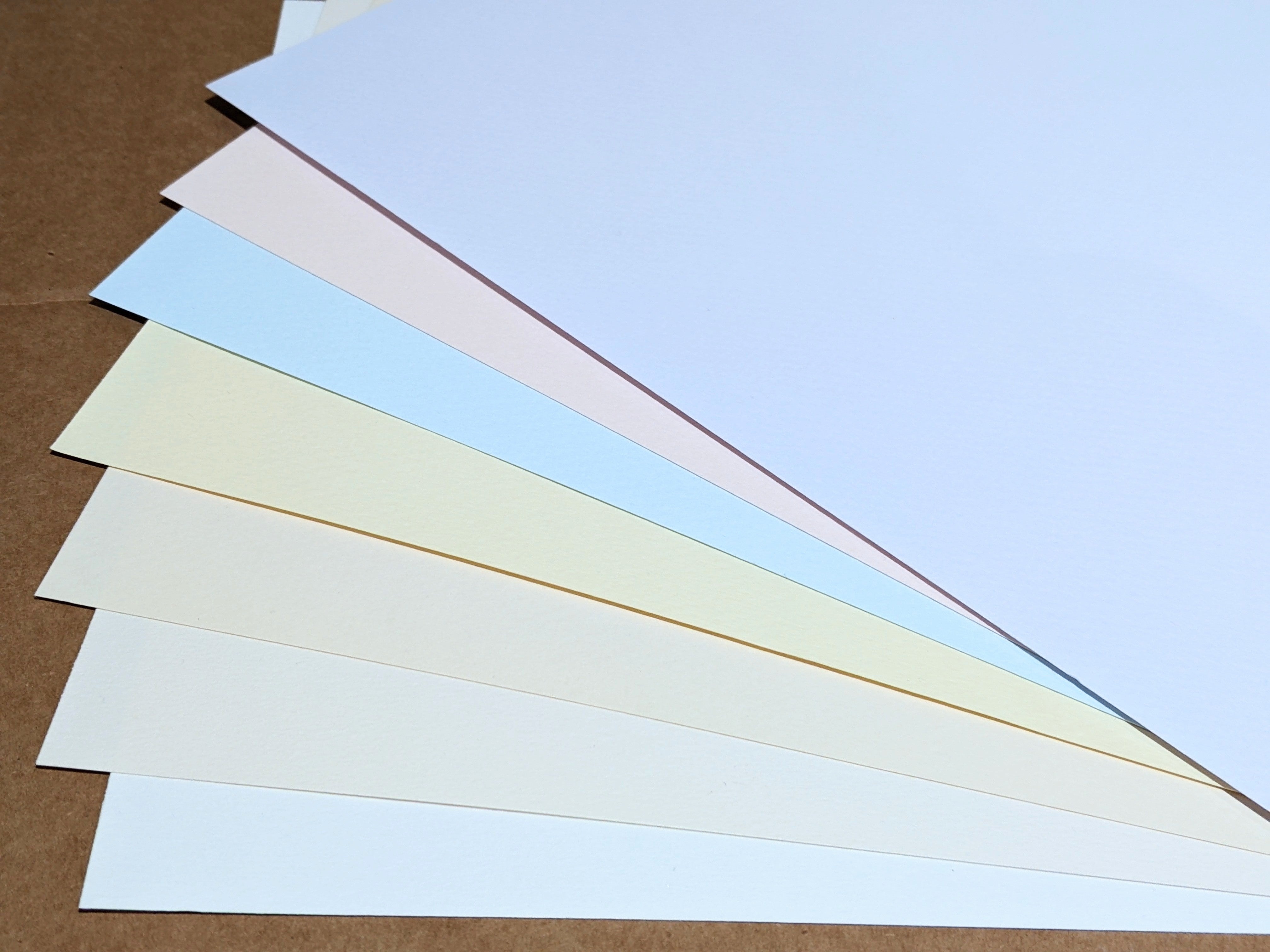 7  Layered pack Winter shades of white pastel colours Hammered 160 gsm paper A4
