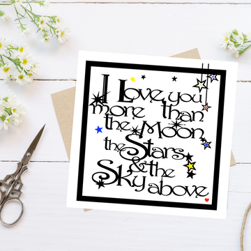 Greetings Card by PaperStory Moon & Stars