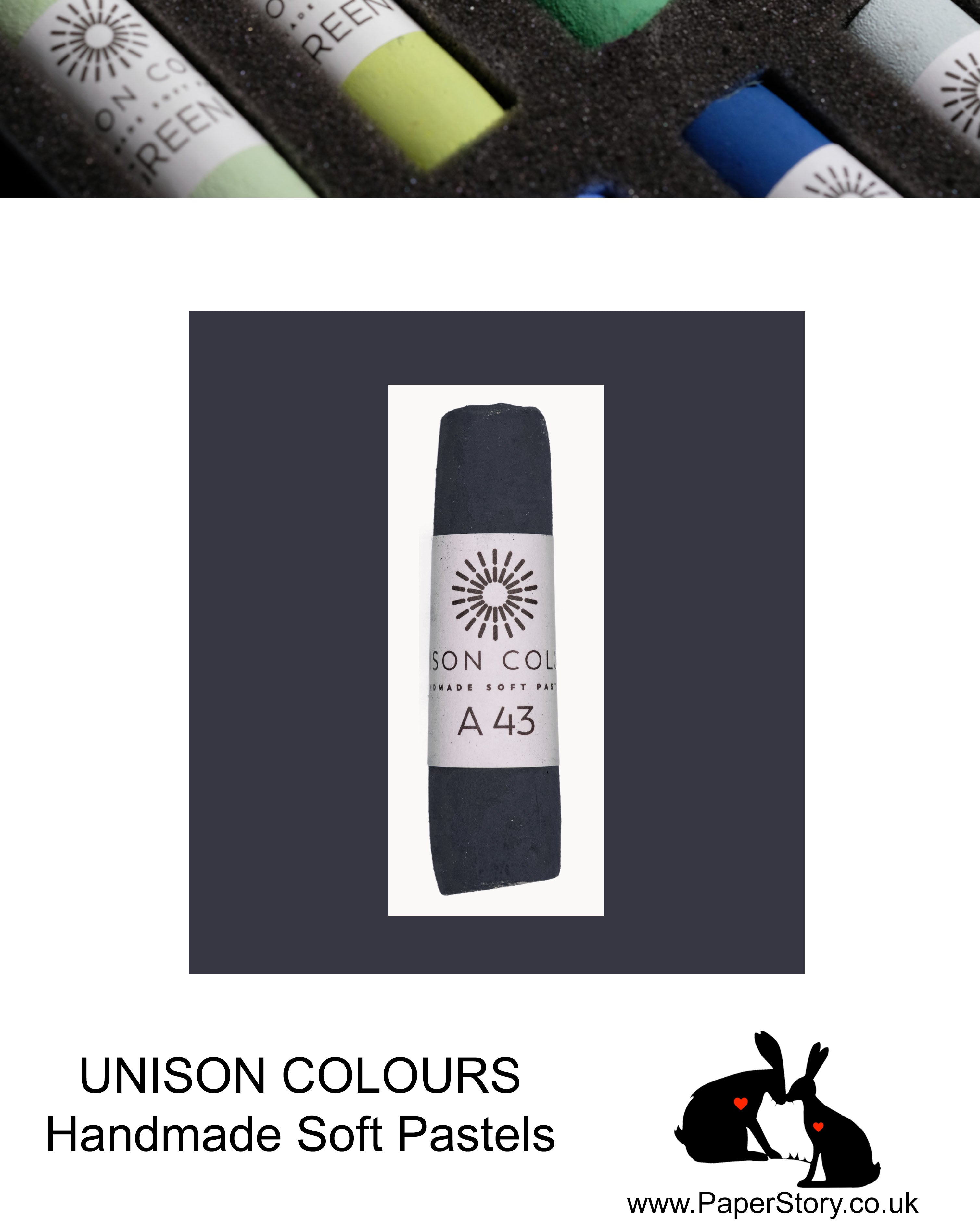 Unison Colour Handmade Soft Pastels Additional 43 Charcoal - Size Regular